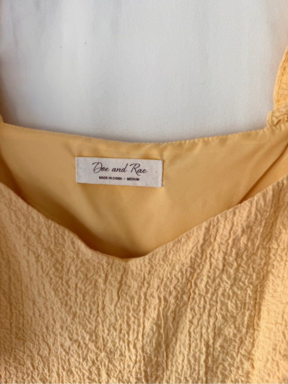 Doe & Rae Yellow Textured Ruffle Mini Dress - Picture 4 of 4